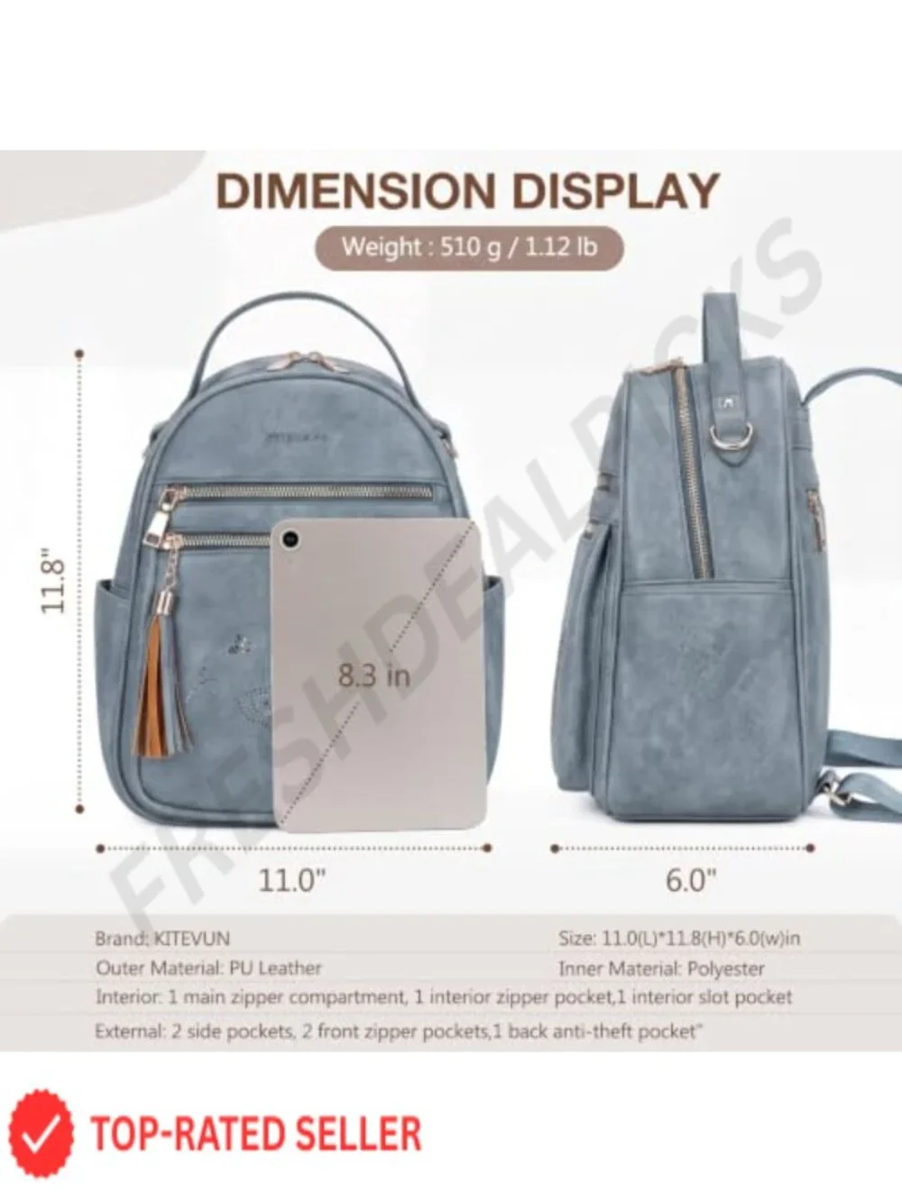 Faux Leather Butterfly Backpack Purse Women Mini Travel Daypack